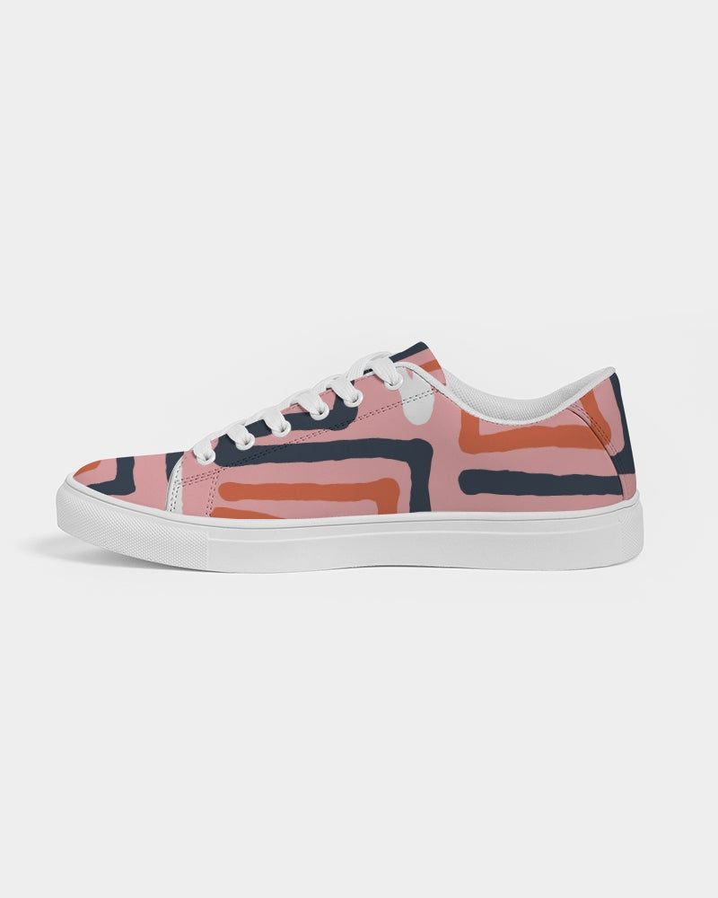 Abstract pink Faux-Leather Sneaker