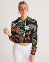 Floral Butterfly Cropped Hoodie