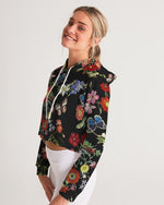 Floral Butterfly Cropped Hoodie