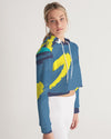 Abstract Blue Women's Cropped Hoodie