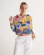 Floral Acrylic Cropped Windbreaker