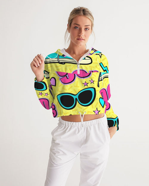 Pop Art 90's Women's Cropped Windbreaker