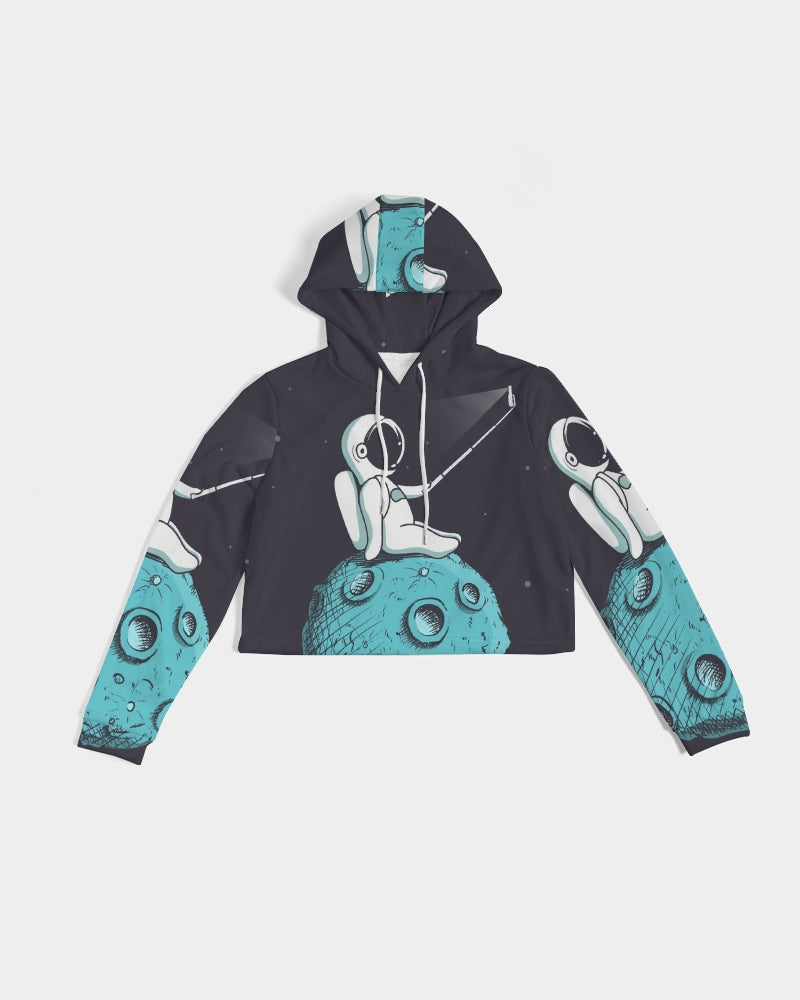 On the moon Women's Cropped Hoodie