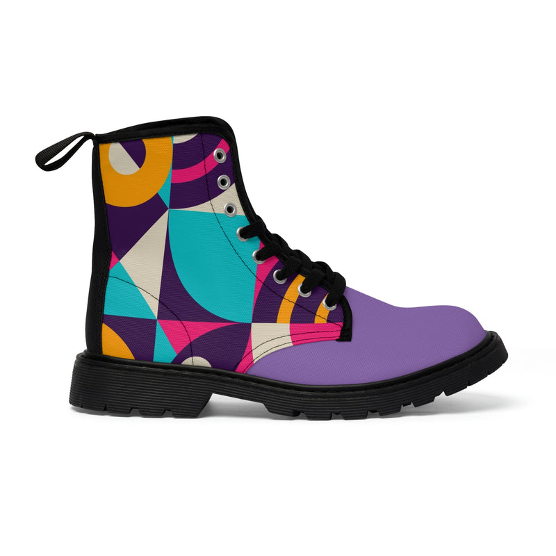 Women's Canvas Boots vintage print