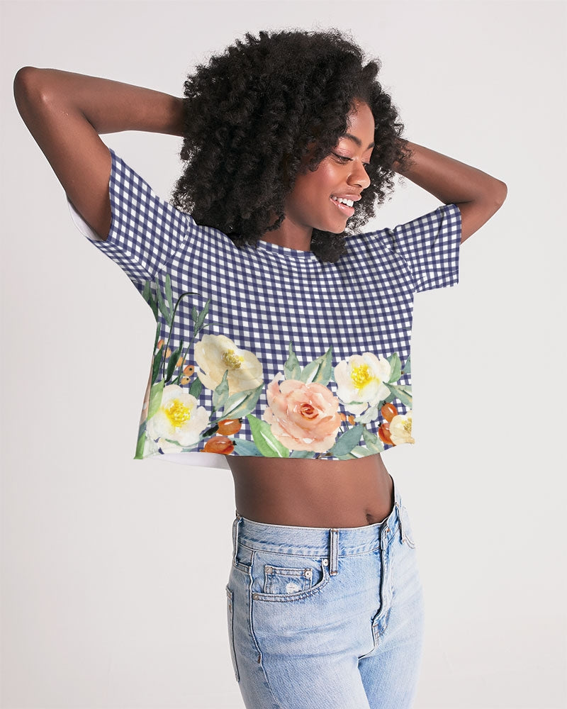 Summer Gingham Lounge Cropped Tee