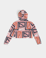 Abstract  pink Cropped Hoodie