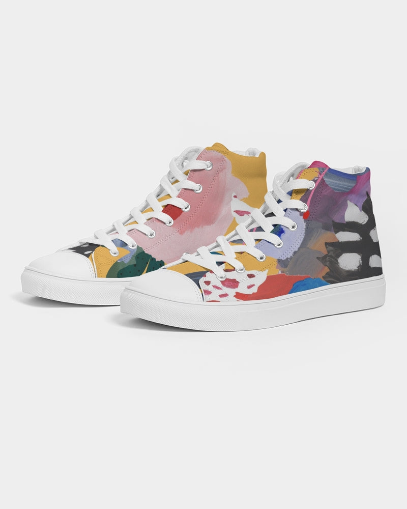 Summer Flower painting High top Canvas Shoe