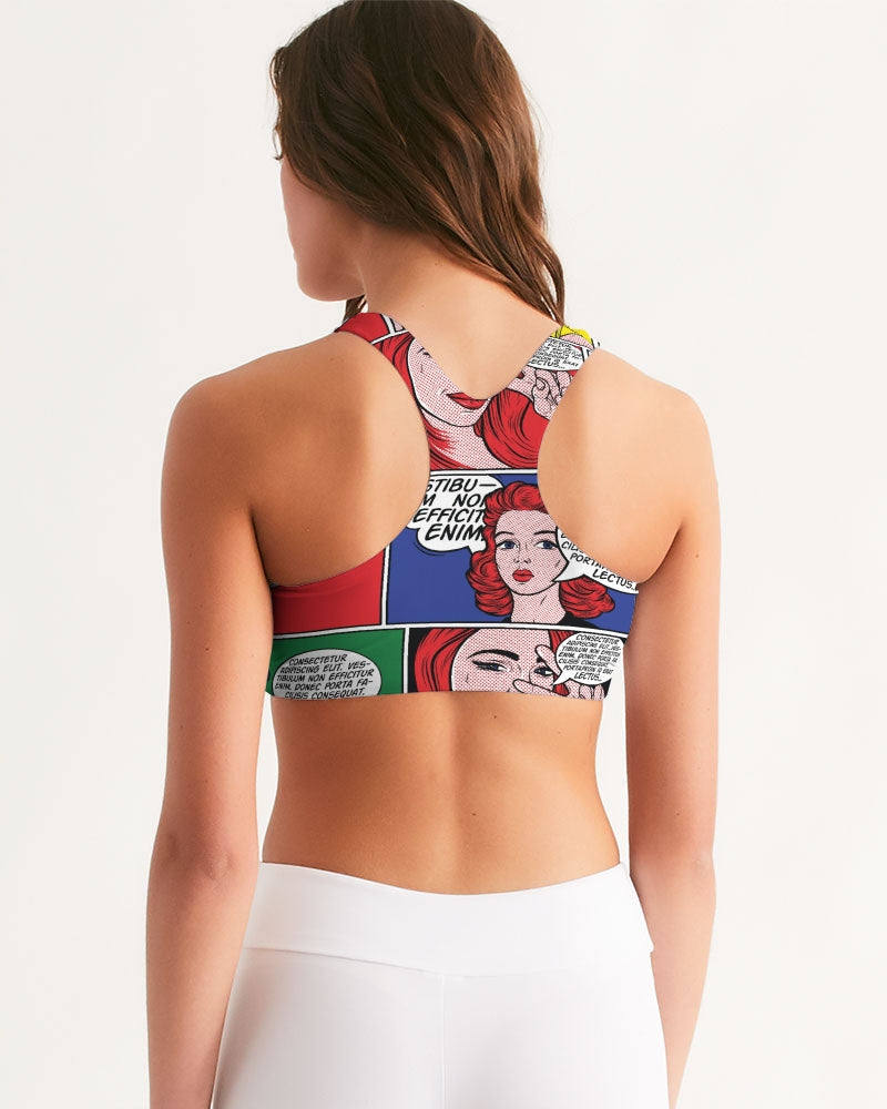 Pop Art Comic  Sports Bra