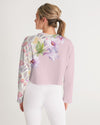 Floral  Watercolor  Cropped Sweatshirt