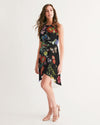 Floral Butterfly Low Halter Dress