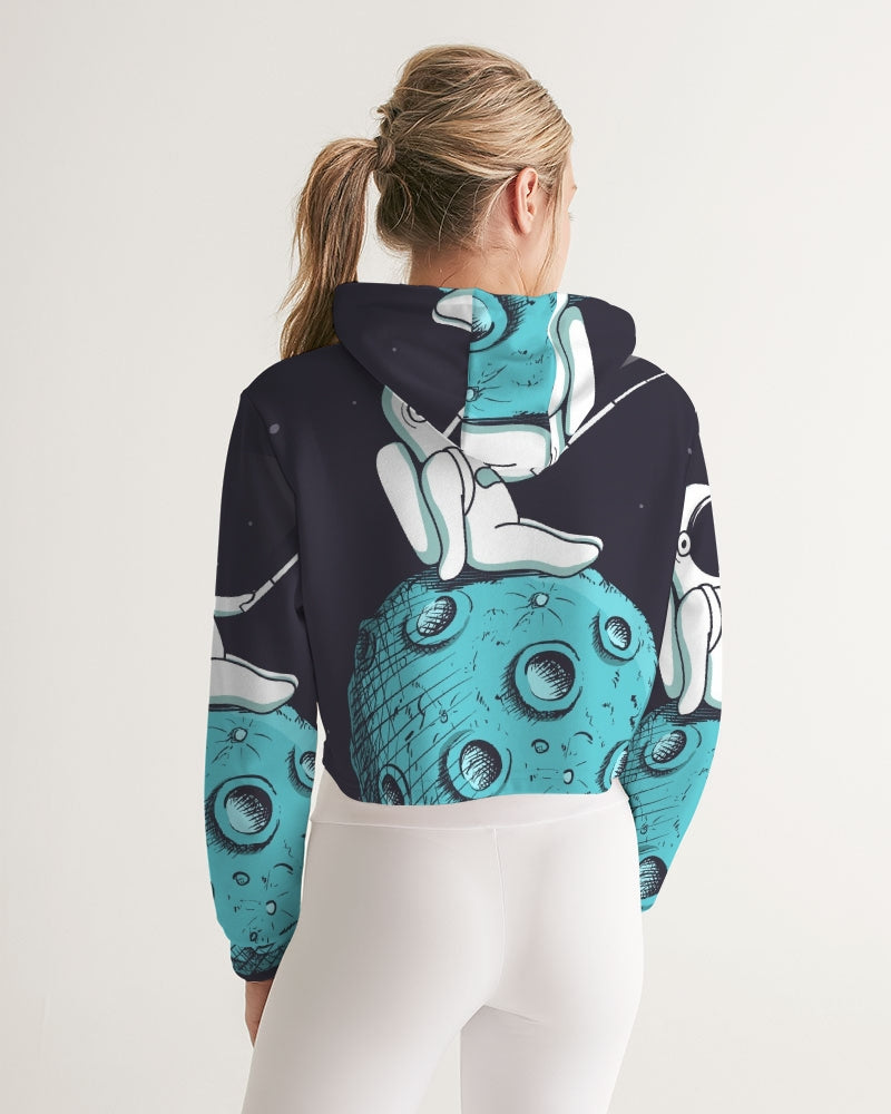 On the moon Women's Cropped Hoodie