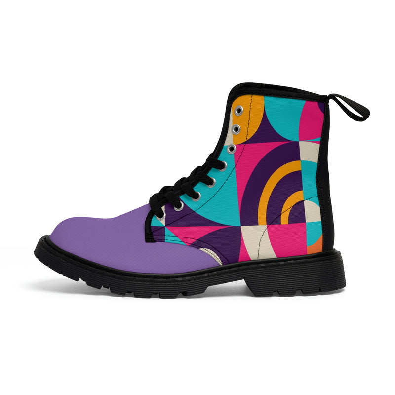 Women's Canvas Boots vintage print