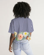 Summer Gingham Lounge Cropped Tee