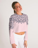 Abstract  Soft Pink Cropped Sweatshirt