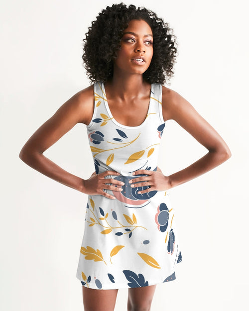 Floral Birds  Racer back Dress