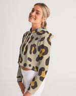 Retro Animal Print Cropped Hoodie