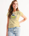 Summer Bright yellow strips Tee