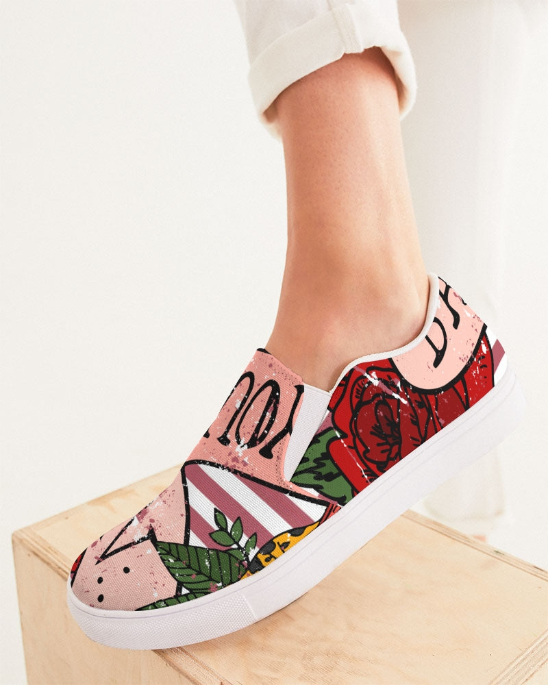 Pop Art Flowers On Canvas Shoe