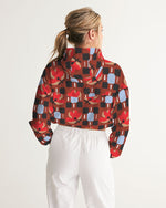 Retro Red Cropped Windbreaker