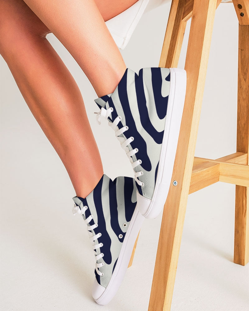 yoga Zebra  High top Canvas Shoe